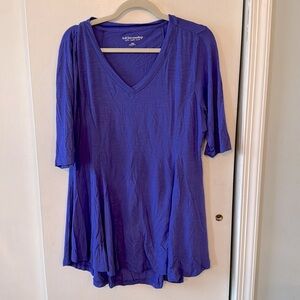 Soft Surroundings Purple Tunic Knit Top Womens Size L  Casual Flow